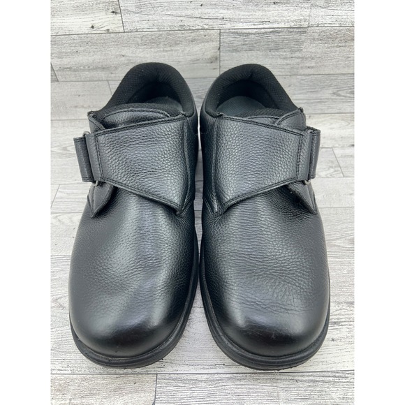 Orthofeet 510‎ Mens Black Leather Wide 2E Strap Shoes Size 10.5 main image 13